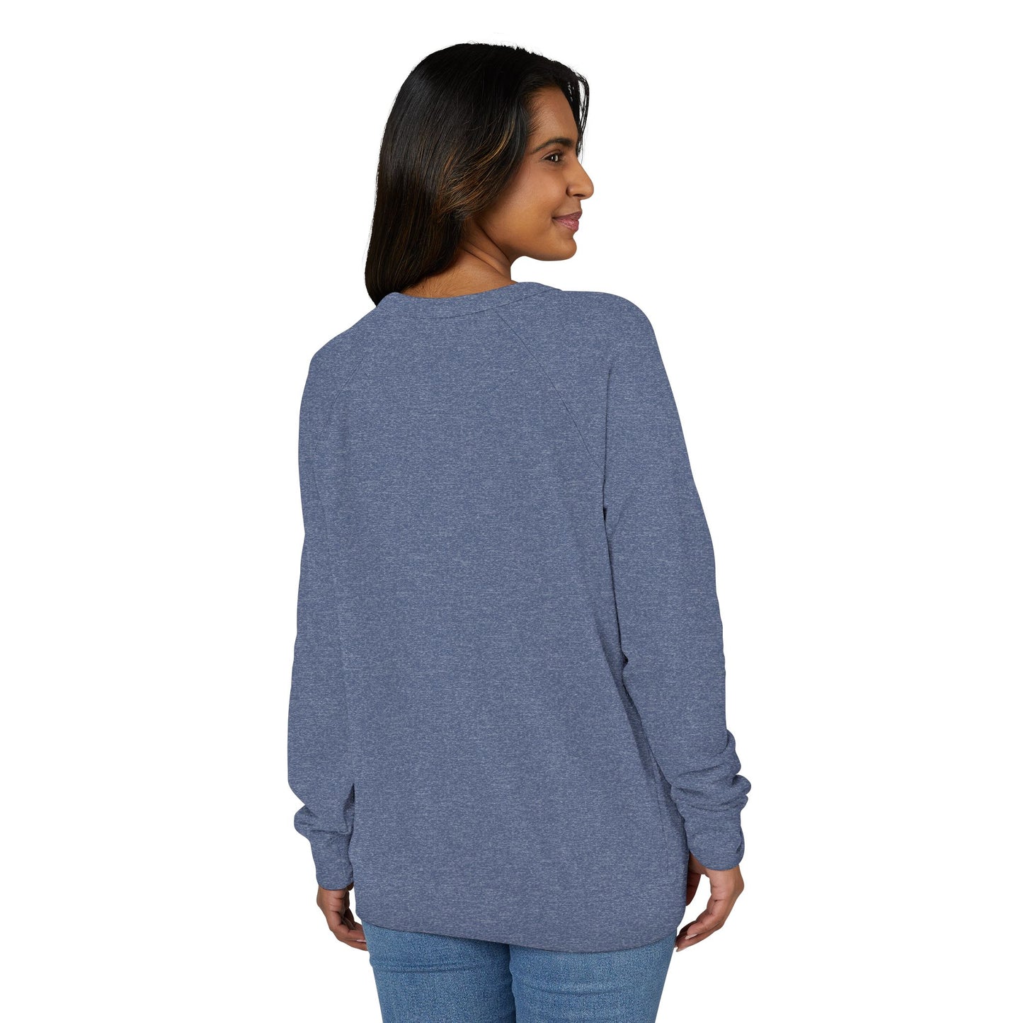 J2SI Logo Crewneck Sweatshirt — Minimalist Teal Accent Raglan Pullover