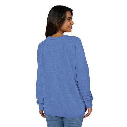 J2SI Logo Crewneck Sweatshirt — Minimalist Teal Accent Raglan Pullover