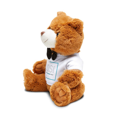 J2S1 Plush Teddy Bear with Personalized T‑Shirt — Cute Bow Tie Stuffed Animal Gift