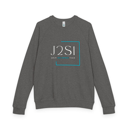 J2SI Logo Crewneck Sweatshirt — Minimalist Teal Accent Raglan Pullover