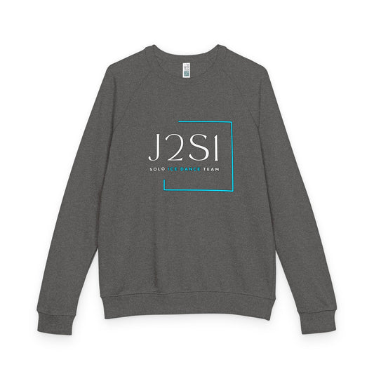 J2SI Logo Crewneck Sweatshirt — Minimalist Teal Accent Raglan Pullover