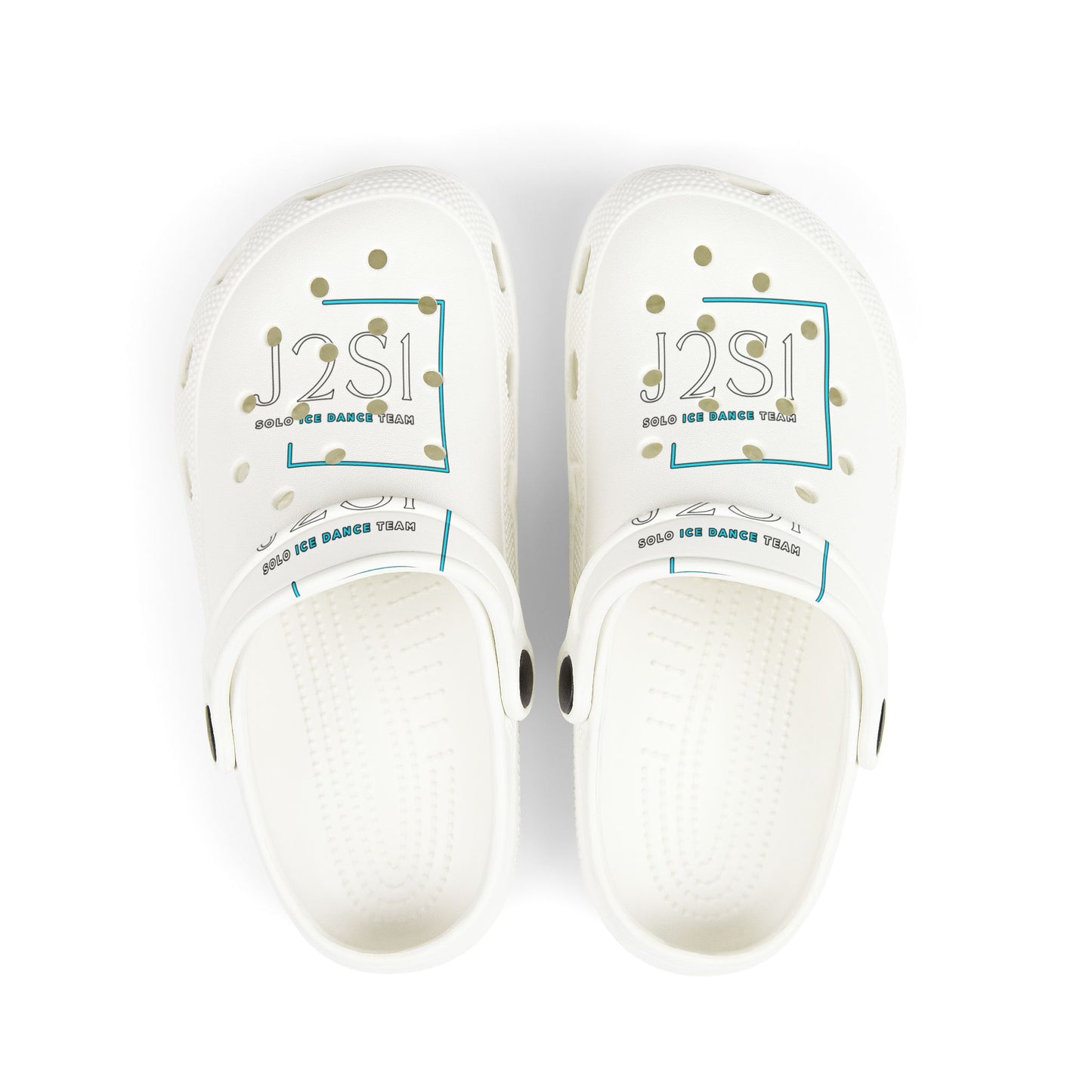 Kids EVA Foam Clogs — White J2SI Logo Slip-On Sandals