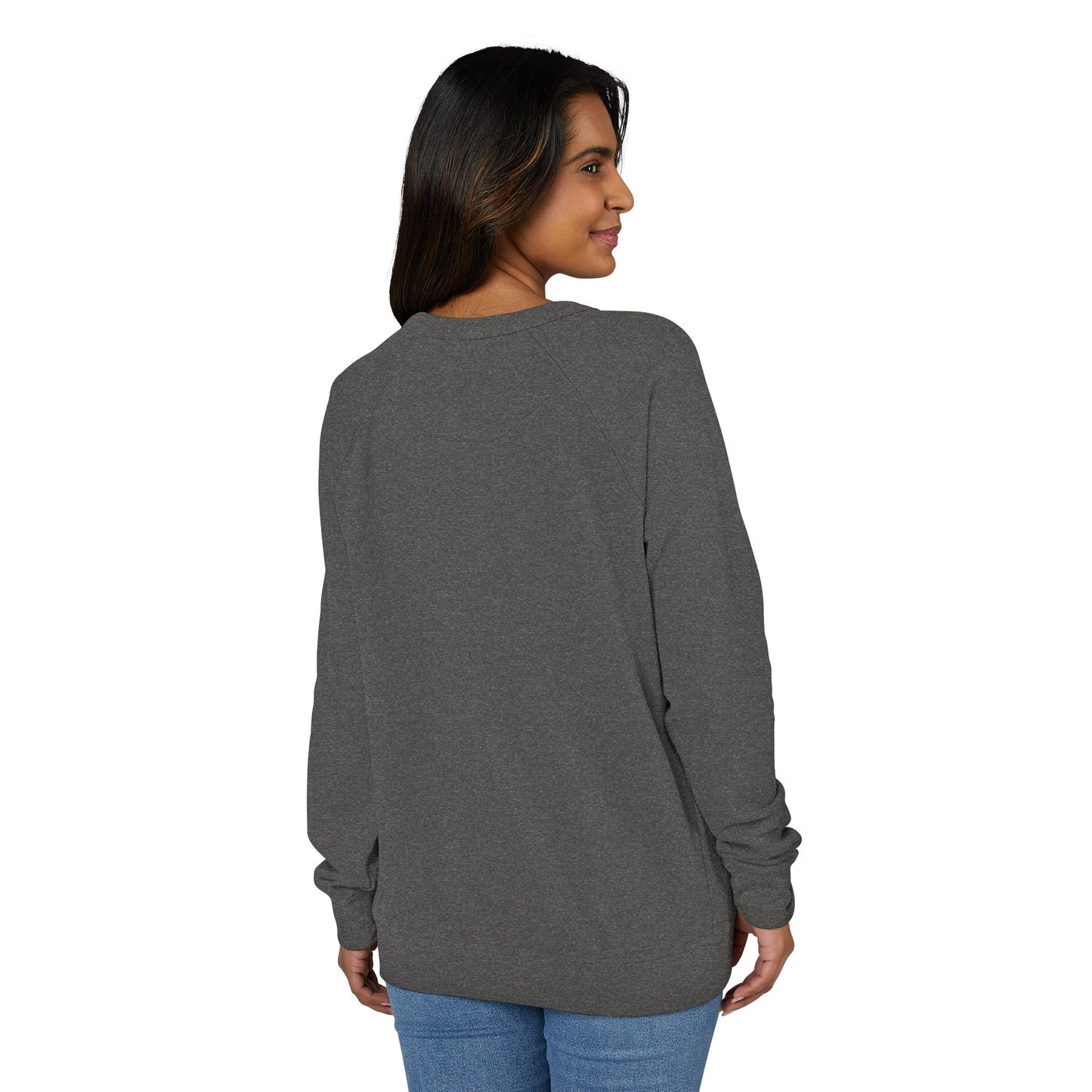 J2SI Logo Crewneck Sweatshirt — Minimalist Teal Accent Raglan Pullover
