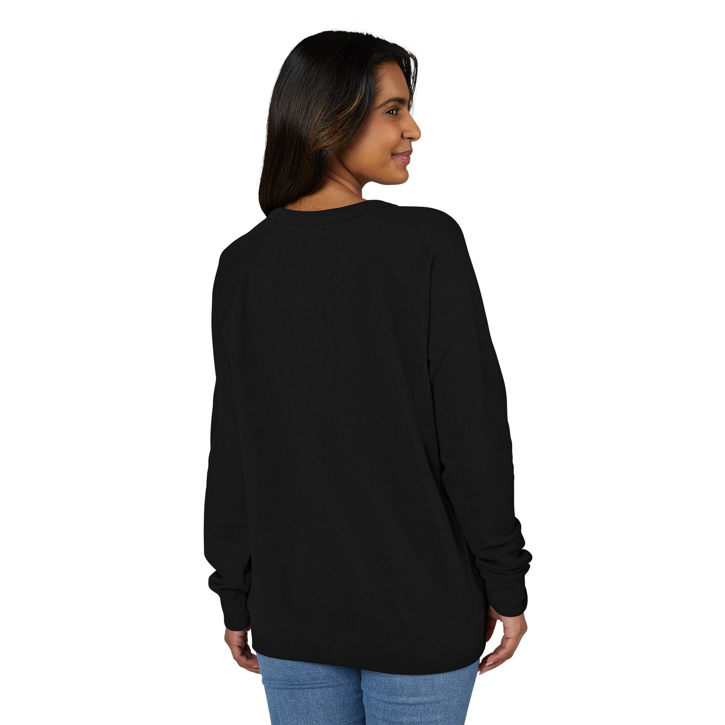J2SI Logo Crewneck Sweatshirt — Minimalist Teal Accent Raglan Pullover