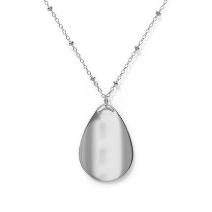 J2S1 Personalized Oval Photo Necklace — Engraved Teardrop Pendant