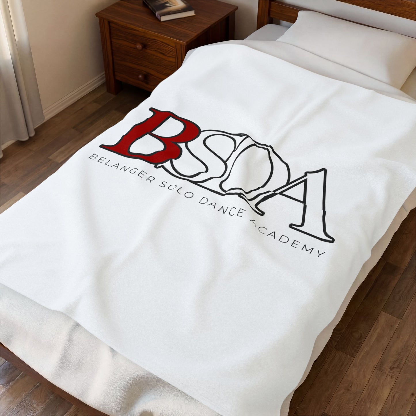 BSDA Velveteen Plush Blanket — Belanger Solo Dance Academy Logo Throw