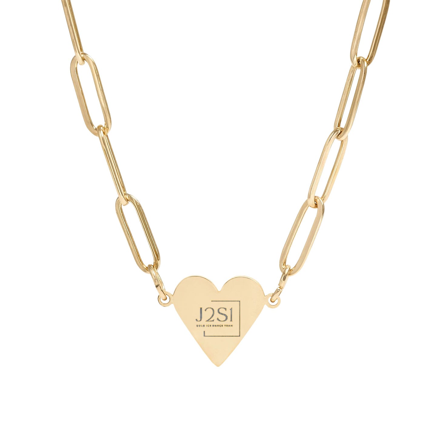 Engravable Paperclip Heart Necklace - Personalized Gold or Rose Pendant