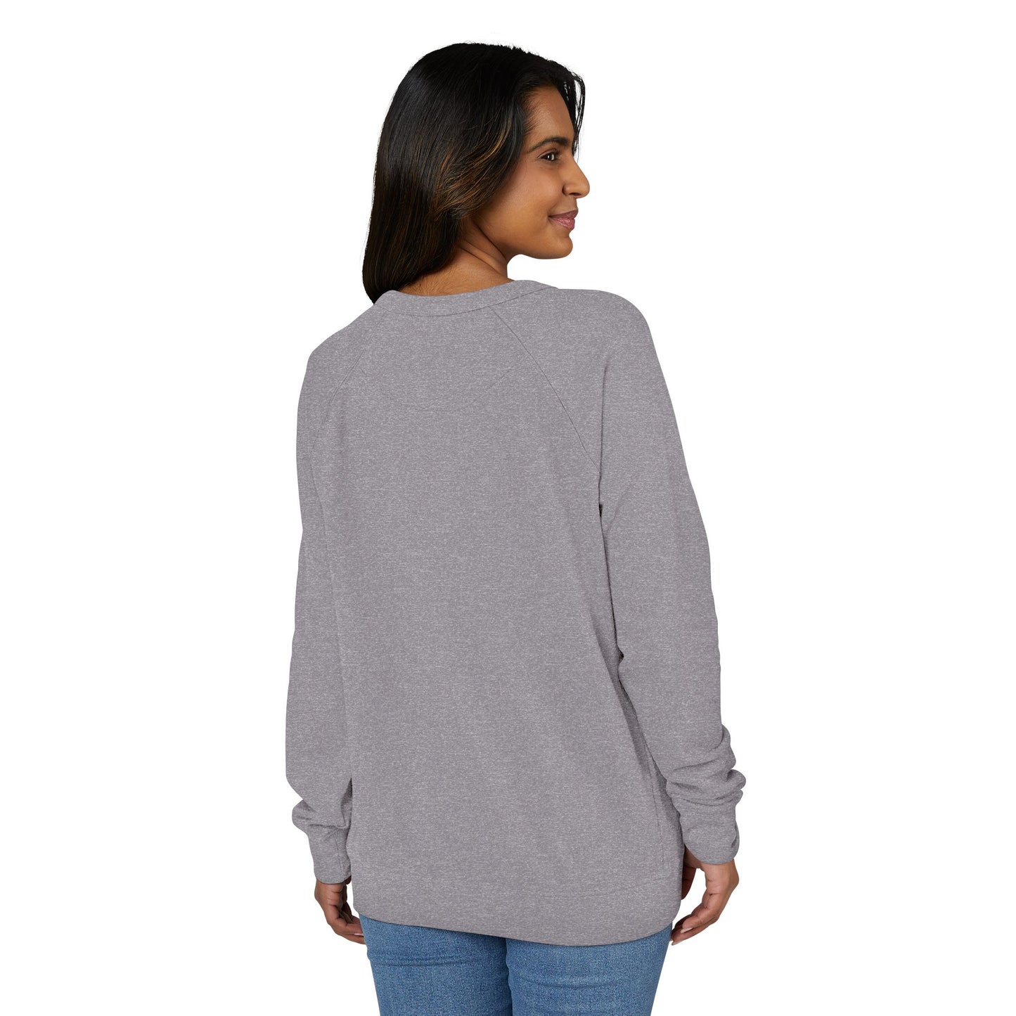 J2SI Logo Crewneck Sweatshirt — Minimalist Teal Accent Raglan Pullover