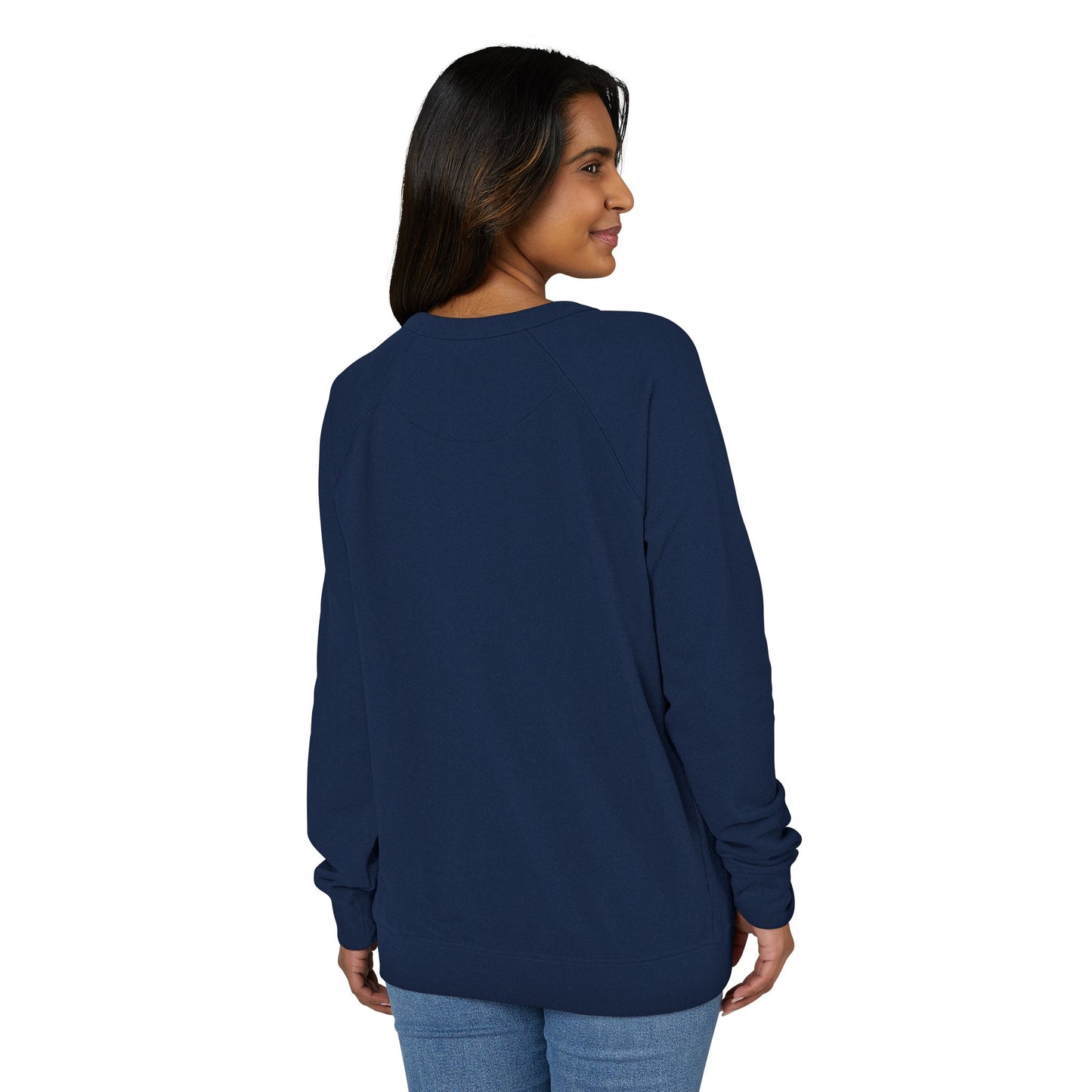 J2SI Logo Crewneck Sweatshirt — Minimalist Teal Accent Raglan Pullover