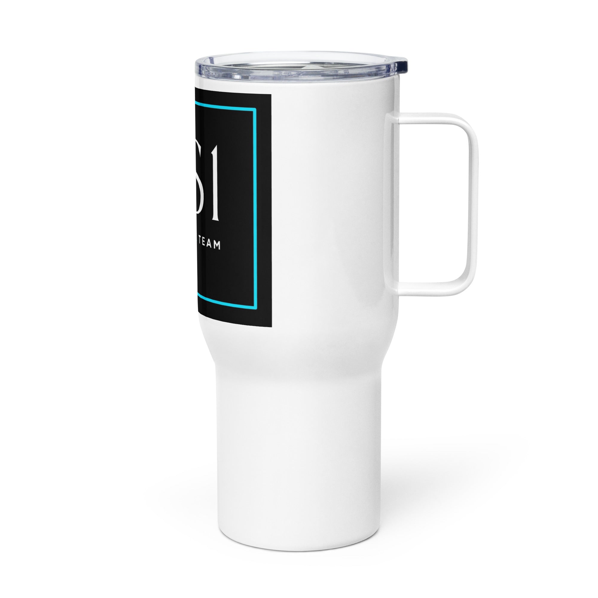 J2S1 JHB Logo Travel mug with a handle